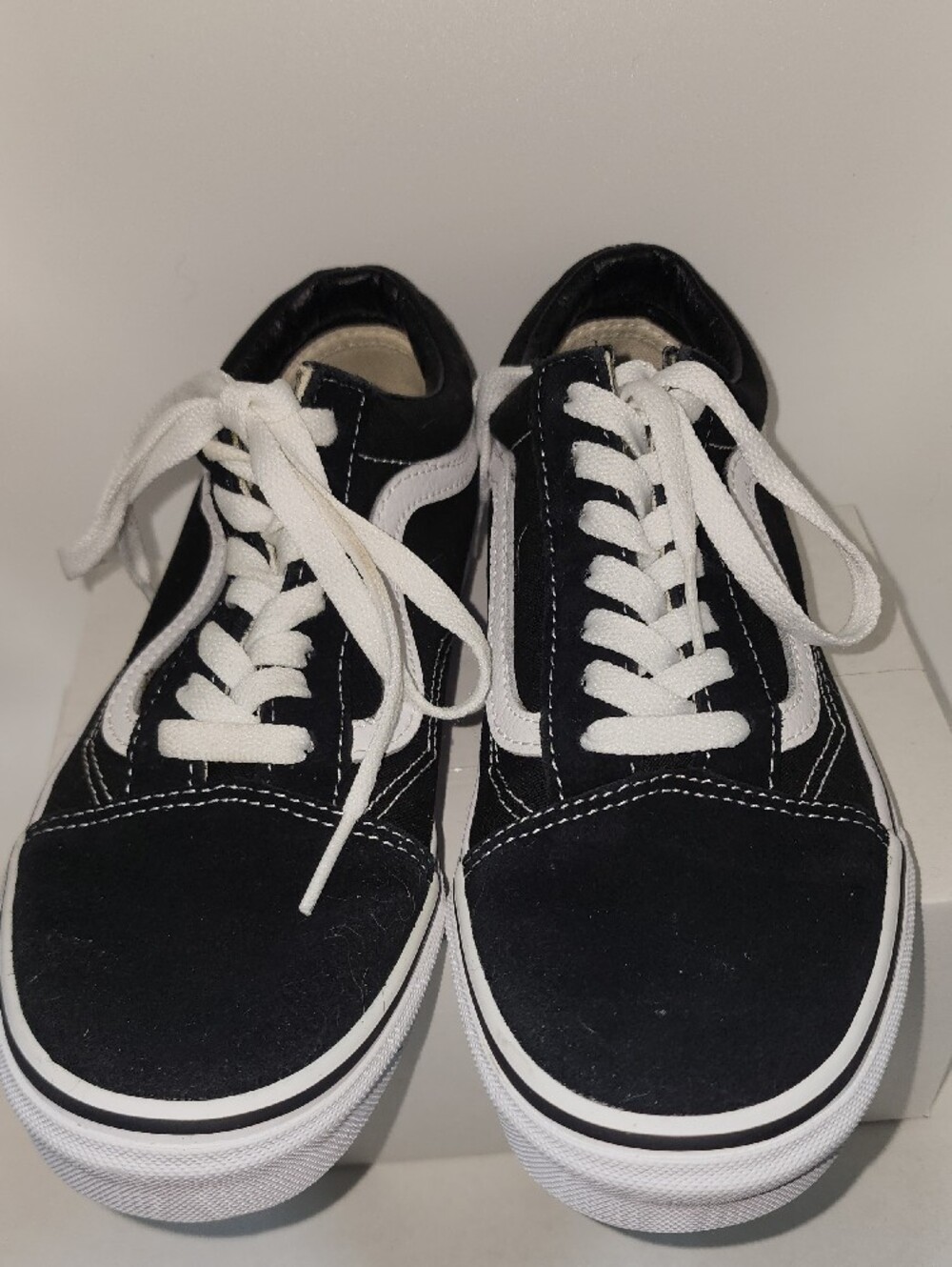 Womens Size 7 Vans Black and White Low-Top Sneakers